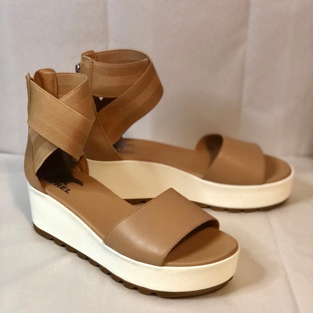 Sorel Tan Platform Sandals